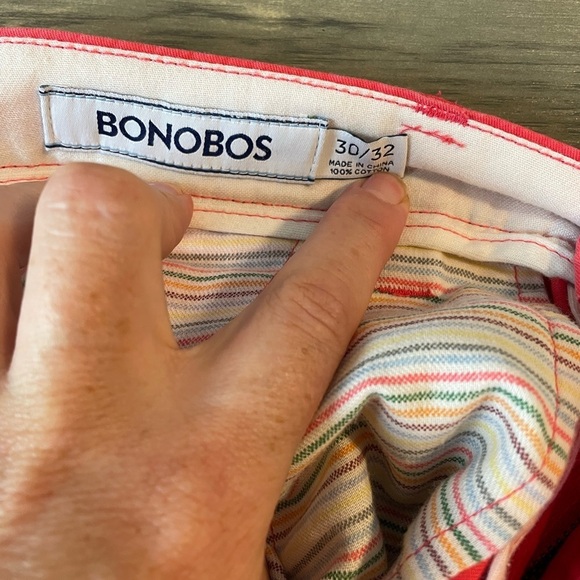 Bonobos, men’s 30 x 32, bright red chino straight leg pants, preppy country club - Picture 2 of 3